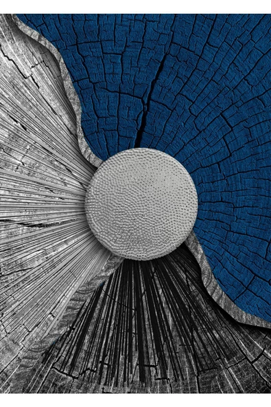 Harikabirev HARİKABİREV|LACİVERT-GÜMÜŞ SEVİLEN SOYUT ŞEKİLLER  KOMBİNİ|ÇERÇEVELİ CAM TABLO 3LÜ DİKEY - Resim 3