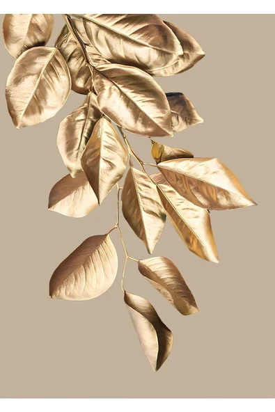 Harikabirev HARİKABİREV|KREME-GOLD YAPRAK DESENLİ KOMBİN MODELİ 01 |ÇERÇEVELİ SAATLİ CAM TABLO - Resim 4