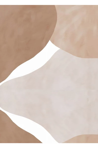 Harikabirev HARİKABİREV|KREM-BEYAZ-BEJ SOYUT ABSTRACT KOMBİN |ÇERÇEVELİ CAM TABLO 2Lİ DİKEY - Resim 2