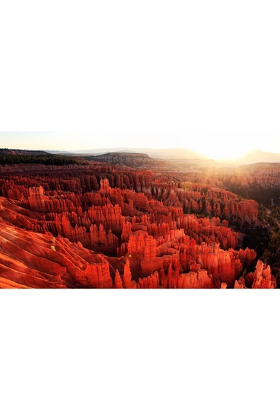 Harikabirev HARİKABİREV|YAZ MANZARALI KIRMIZI KANYON MANZARA MODELİ|ÇERÇEVELİ TEMPERLİ CAM TABLO TEKLİ YATAY - Resim 2