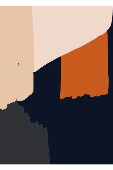 Harikabirev HARİKABİREV|TURUNCU-MAVİ-SİYAH SOYUT ÇİÇEK KOMBİNİ 01 |ÇERÇEVELİ TEMPERLİ CAM TABLO 3LÜ YATAY - Resim 4