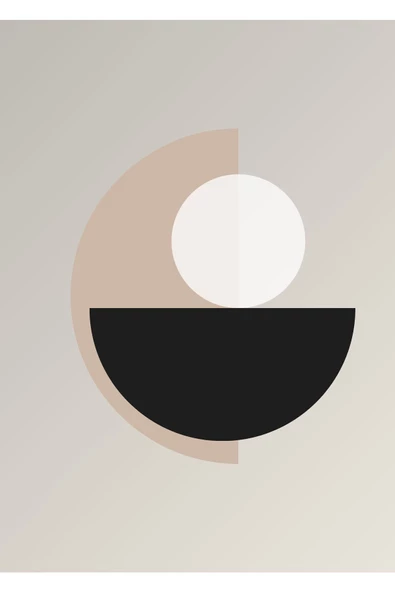 Harikabirev HARİKABİREV|SİYAH-KREM-GRİ VEKTÖREL SOYUT ŞEKİLLER 1 |ÇERÇEVELİ CAM TABLO 3LÜ DİKEY - Resim 3