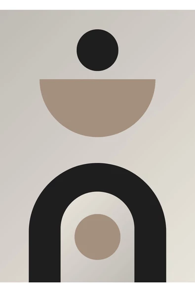 Harikabirev HARİKABİREV|SİYAH-KREM-GRİ VEKTÖREL SOYUT ŞEKİLLER 1 |ÇERÇEVELİ CAM TABLO 3LÜ DİKEY - Resim 4