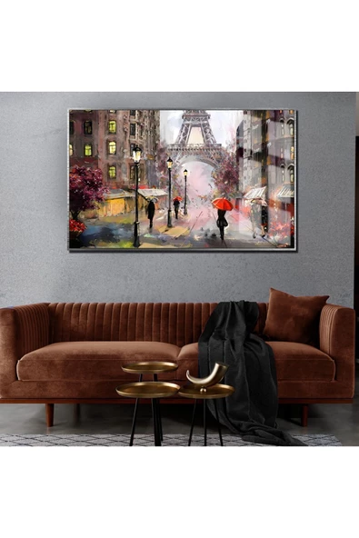 Harikabirev HARİKABİREV|SEVİLEN EYFEL KULESİ MANZARALI TABLO |ÇERÇEVELİ TEMPERLİ CAM TABLO TEKLİ YATAY ürün görseli