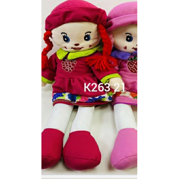 MÜZİKLİ BEZ BEBEK SAFİNAZ 50 CM  ÖRGÜ SAÇLI BEZ BEBEK - 1