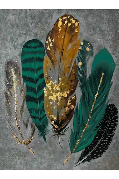 Harikabirev HARİKABİREV|ZÜMRÜT YEŞİL RENK SOYUT-TÜY KOMBİNİ |ÇERÇEVELİ CAM TABLO 2Lİ DİKEY - Resim 2