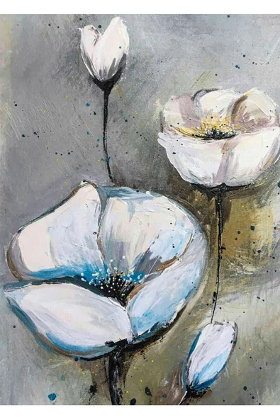 Harikabirev HARİKABİREV|SİYAH GOLD ÇİÇEK TABLOSU 3 |ÇERÇEVELİ TEMPERLİ CAM TABLO TEKLİ DİKEY - Resim 2