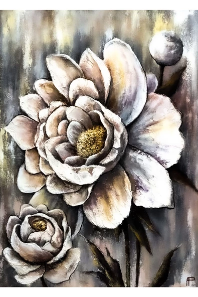 Harikabirev HARİKABİREV|SİYAH-GOLD SEVİLEN ÇİÇEK TABLOSU 3 |ÇERÇEVELİ TEMPERLİ CAM TABLO TEKLİ DİKEY - Resim 2