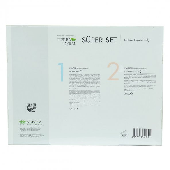 HerbaDerm Süper Set Superserum Aha-Peeling 30 ML + Saf Vitamin C 30 ML + Hediye Makyaj Fırçası - 2