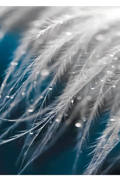 Harikabirev HARİKABİREV|DENİZ MAVİSİ TÜY-SOYUT KOMBİNİ 3 |ÇERÇEVELİ CAM TABLO 3LÜ DİKEY - Resim 4