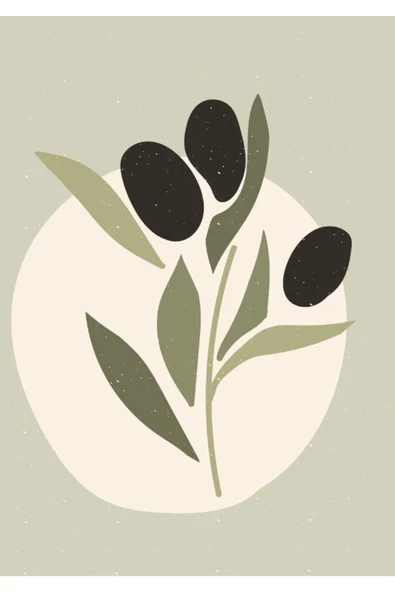 Harikabirev HARİKABİREV|HAKİ YEŞİLİ VEKTÖREL ÇİÇEK KOMBİNİ|ÇERÇEVELİ TEMPERLİ CAM TABLO 3LÜ YATAY - Resim 2