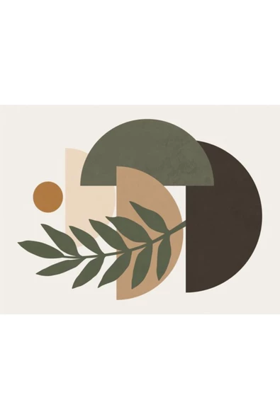 Harikabirev HARİKABİREV|HAKİ YEŞİLİ VEKTÖREL ÇİÇEK KOMBİNİ|ÇERÇEVELİ TEMPERLİ CAM TABLO 3LÜ YATAY - Resim 4