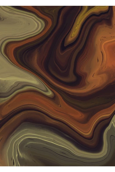 Harikabirev HARİKABİREV|SOYUT KAHVERENGİ-YEŞİL DESENLİ MODEL 2|ÇERÇEVELİ TEMPERLİ CAM TABLO TEKLİ DİKEY - Resim 2