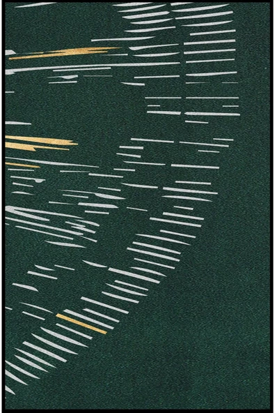 Harikabirev HARİKABİREV|YEŞİL-BEYAZ DESENLİ SOYUT MODEL II |ÇERÇEVELİ TEMPERLİ CAM TABLO TEKLİ DİKEY - Resim 2