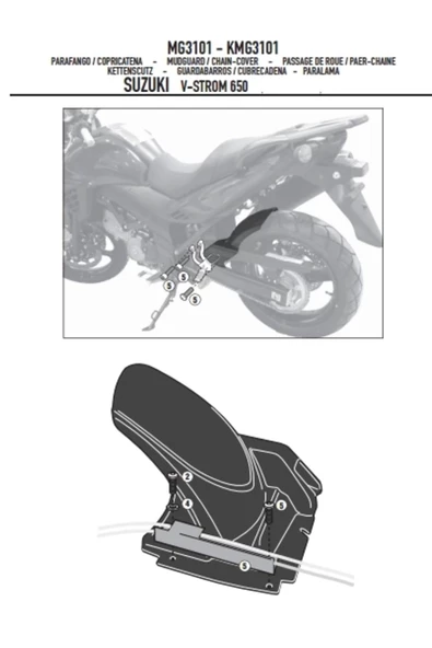 Givi GIVIMG3101SUZUKIDL650V-STROM(11-16)ZİNCİRMUHAFAZAVEÇAMURLUK - 4