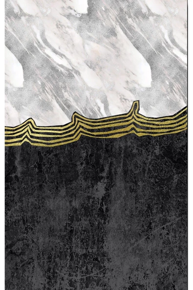 Harikabirev HARİKABİREV|SOYUT SİYAH-GRİ DESENLİ MODEL 1|ÇERÇEVELİ TEMPERLİ CAM TABLO TEKLİ DİKEY - Resim 2