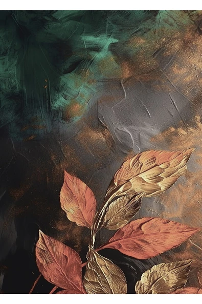 Harikabirev HARİKABİREV|TURUNCU-YEŞİL SOFT ÇİÇEK KOMBİNİ |TEMPERLİ ÇERÇEVELİ CAM TABLO  2Lİ DİKEY - Resim 3