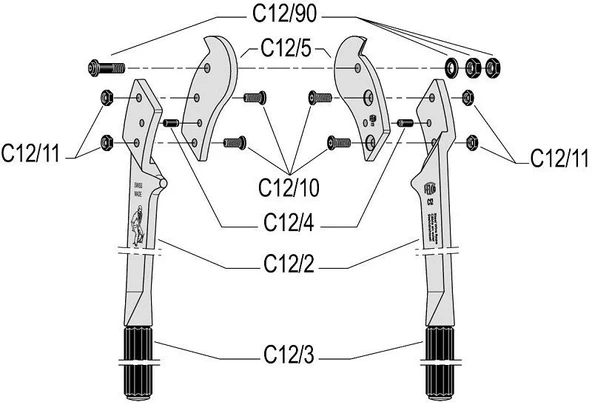 Felco C12/5 Çelik Halat Makası Yedek bıçak - 2