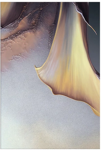 Harikabirev HARİKABİREV|KREM-MOR ÇİÇEK KOMBİNİ |TEMPERLİ ÇERÇEVELİ CAM TABLO  2Lİ DİKEY - Resim 2