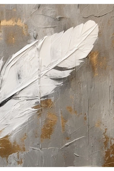 Harikabirev HARİKABİREV|SİYAH-GOLD-BEYAZ TÜY KOMBİNİ |ÇERÇEVELİ CAM TABLO  3LÜ DİKEY - Resim 4