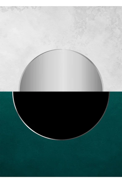 Harikabirev HARİKABİREV|GÜMÜŞ-TURKUAZ SOYUT KOMBİNİ|ÇERÇEVELİ CAM TABLO  3LÜ DİKEY - Resim 4