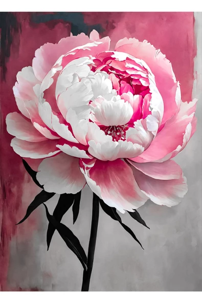 Harikabirev HARİKABİREV|PEMBE-GRİ ÇİÇEKLER KOMBİNİ|ÇERÇEVELİ CAM TABLO  3LÜ DİKEY - Resim 4