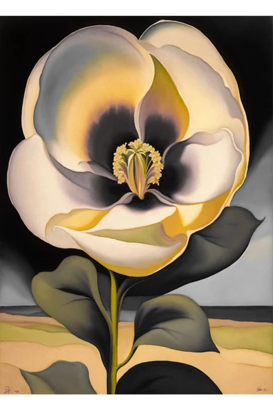 Harikabirev HARİKABİREV|SARI-GRİ ÇİÇEK KOMBİNİ II |ÇERÇEVELİ CAM TABLO  3LÜ DİKEY - Resim 4