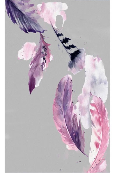 Harikabirev HARİKABİREV|GRİ-MOR SOYUT TÜY KOMBİN SETİ |ÇERÇEVELİ CAM TABLO  3LÜ DİKEY - Resim 2