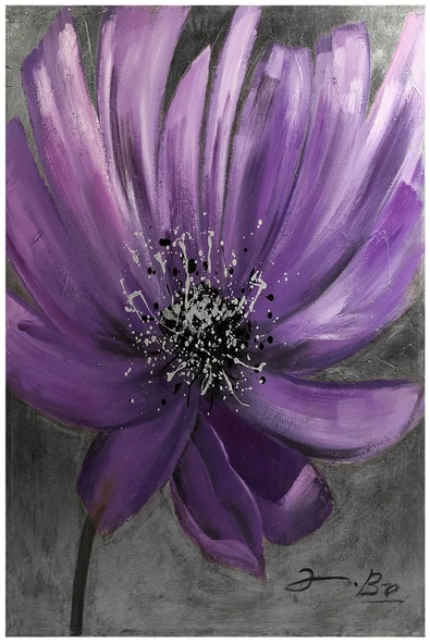 Harikabirev HARİKABİREV|GRİ-MOR ÇİÇEK TÜY KOMBİNİ |ÇERÇEVELİ CAM TABLO  3LÜ DİKEY - Resim 4