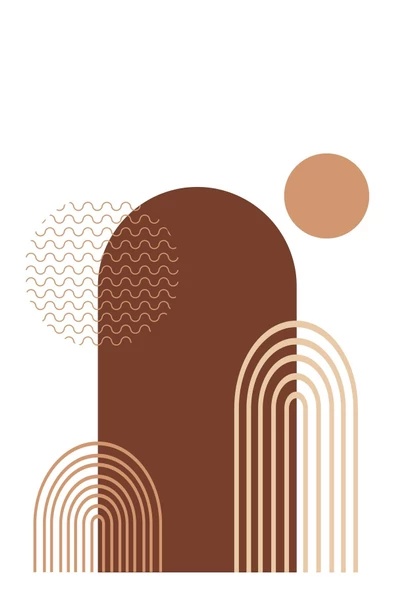 Harikabirev HARİKABİREV|KREM-BEYAZ-KAHVE SOYUT BOHEM SETİ |ÇERÇEVELİ CAM TABLO 3LÜ DİKEY - Resim 2