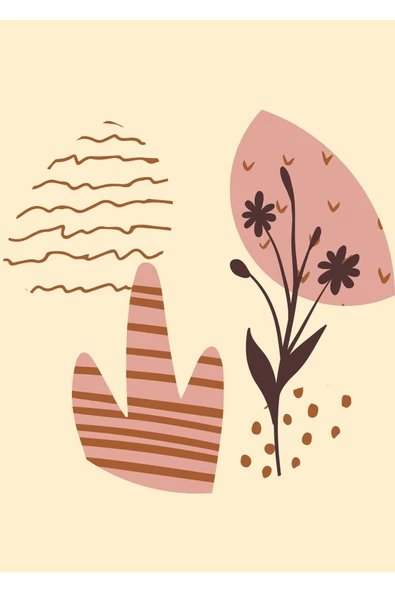 Harikabirev HARİKABİREV|KREM MİNİMALİST BOHEM SETİ |ÇERÇEVELİ CAM TABLO 3LÜ DİKEY - 2