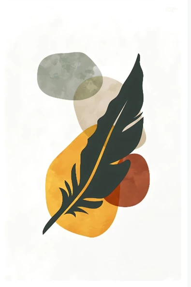 Harikabirev HARİKABİREV| MİNİMALİST YAPRAKLI BOHEM KOMBİNİ II |ÇERÇEVELİ CAM TABLO 3LÜ DİKEY - Resim 2