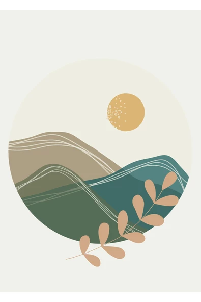 Harikabirev HARİKABİREV|SOFT KREM-TURKUAZ BOHEM KOMBİNİ 009 |ÇERÇEVELİ CAM TABLO 3LÜ DİKEY - Resim 2