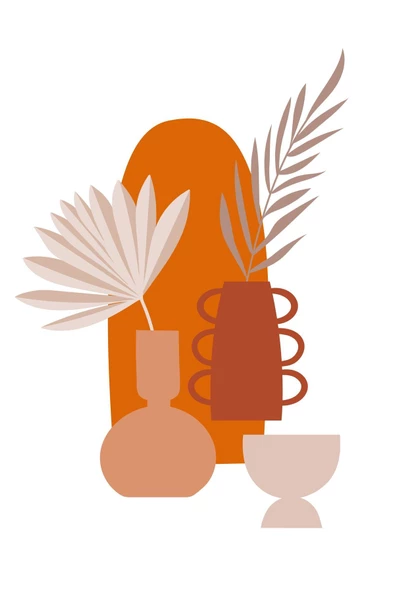 Harikabirev HARİKABİREV|TURUNCU RENKLER BOHEM SETİ |ÇERÇEVELİ CAM TABLO 3LÜ DİKEY - Resim 5