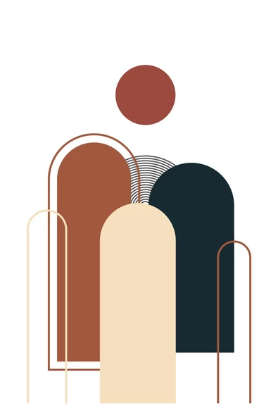 Harikabirev HARİKABİREV|KREM-KAHVE BOHEM SOYUT SETİ |ÇERÇEVELİ CAM TABLO 3LÜ DİKEY - Resim 6