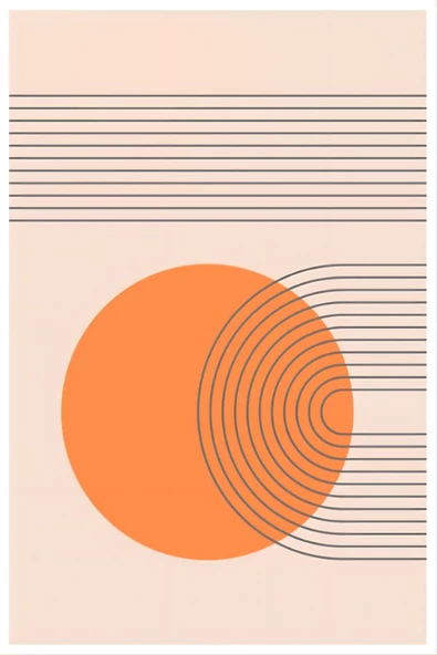 Harikabirev HARİKABİREV|MAVİ-TURUNCU SOYUT BOHEM KOMBİNİ 011 |ÇERÇEVELİ CAM TABLO 3LÜ DİKEY - Resim 3