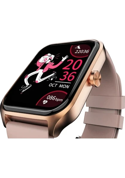 HiFuture Ultra2 Pro IP68 Su Geçirmez Nabız Spor Sağlık Sp02 Kan Oksijeni Takibi Arama Özellikli iOS & Android Amoled Ekran 45mm Rose gold - 2