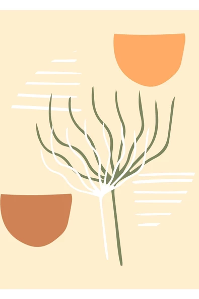 Harikabirev HARİKABİREV|KREM MİNİMALİST BOHEM SETİ |ÇERÇEVELİ CAM TABLO 3LÜ DİKEY - 3