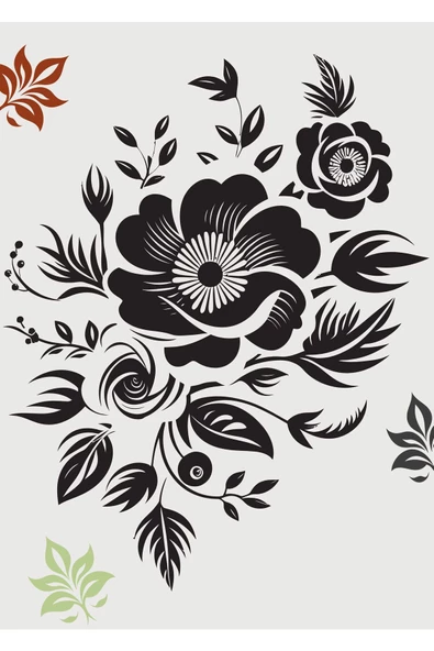 Harikabirev HARİKABİREV|GRİ-SİYAH SOYUT ÇİÇEKLİ SETİ |ÇERÇEVELİ CAM TABLO 3LÜ DİKEY - Resim 4