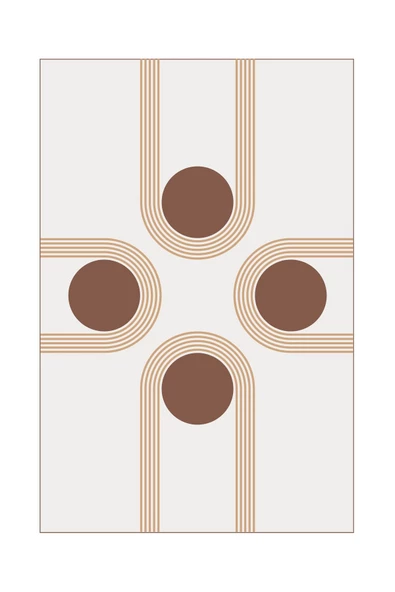 Harikabirev HARİKABİREV|KAHVERENGİ-KREM BOHEM SOYUT SETİ 4 |ÇERÇEVELİ CAM TABLO 3LÜ DİKEY - Resim 2