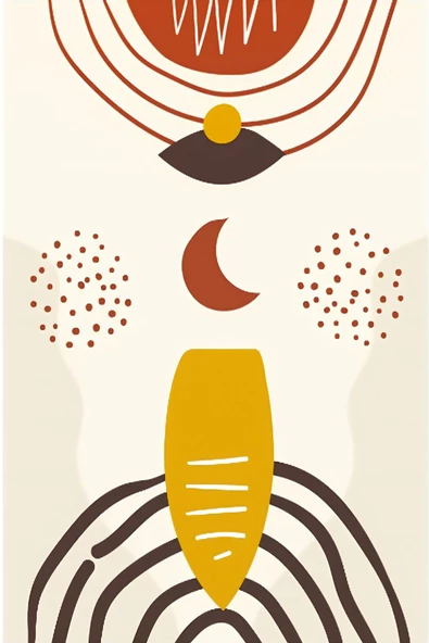 Harikabirev HARİKABİREV|SARI-KREM BOHEM YAPRAKLI SETİ |ÇERÇEVELİ CAM TABLO 3LÜ DİKEY - Resim 3