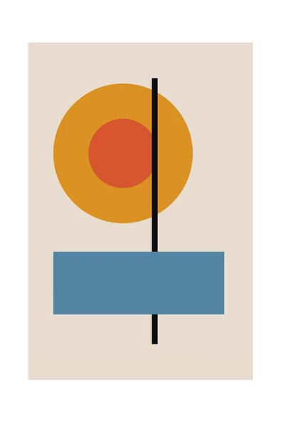 Harikabirev HARİKABİREV|TURUNCU-MAVİ MİNİMALİST SOYUT KOMBİNİ 012 |ÇERÇEVELİ CAM TABLO 3LÜ DİKEY - Resim 2