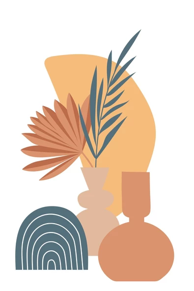 Harikabirev HARİKABİREV|LACİVERT-KREM BOHEM ÇİÇEK SETİ |ÇERÇEVELİ CAM TABLO 3LÜ DİKEY - Resim 4