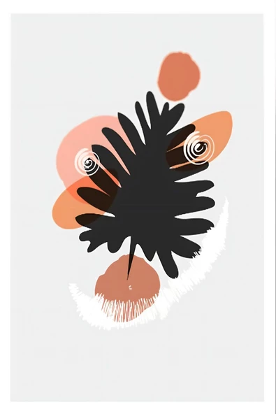 Harikabirev HARİKABİREV|GRİ-TURUNCU MİNİMAL YAPRAKLI KOMBİNİ 01 |ÇERÇEVELİ CAM TABLO 3LÜ DİKEY - Resim 4