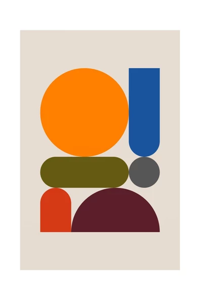 Harikabirev HARİKABİREV|TURUNCU-MAVİ MİNİMALİST SOYUT KOMBİNİ 012 |ÇERÇEVELİ CAM TABLO 3LÜ DİKEY - Resim 3