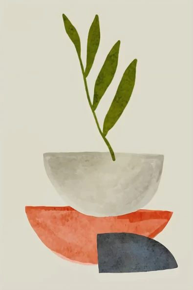 Harikabirev HARİKABİREV|GRİ-MAVİ-PEMBE SOFT BOHEM YAPRAKLI SETİ |ÇERÇEVELİ CAM TABLO 3LÜ DİKEY - Resim 3