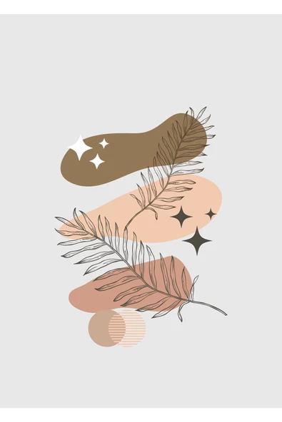 Harikabirev HARİKABİREV|GRİ-KAHVE MİNİMALİST ÇİÇEK SETİ |ÇERÇEVELİ CAM TABLO 3LÜ DİKEY - Resim 2