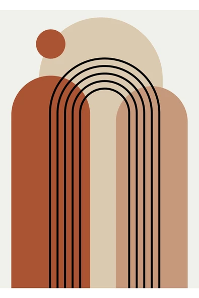 Harikabirev HARİKABİREV|TURUNCU-KREM SOYUT BOHEM SETİ |ÇERÇEVELİ CAM TABLO 3LÜ DİKEY - Resim 2