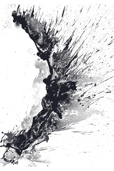 Harikabirev HARİKABİREV|SİYAH BEYAZ RENK SEVİLEN SOYUT DALGA SETİ |ÇERÇEVELİ CAM TABLO 3LÜ DİKEY - Resim 4