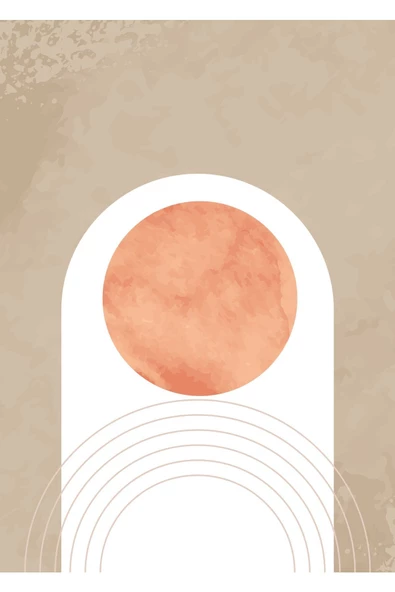 Harikabirev HARİKABİREV|KİREMİT-KREM-BEYAZ RENK BOHEM SET 37 MİNİMALİST |ÇERÇEVELİ CAM TABLO 3LÜ DİKEY - Resim 4